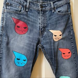 Like New Custom painted 504 Levi’s jeans